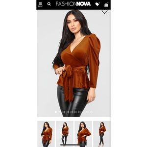 Fashion Nova velvet dreams wrap top